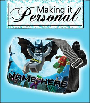 Personalised LEGO BATMAN Black Medium Shoulder Messenger Bag~School