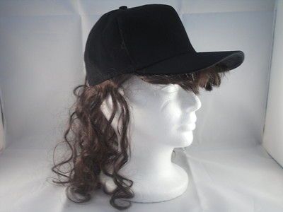 Mens Adult Billy Bob Hillbilly Billy Ray Black Baseball Hat W/ Long