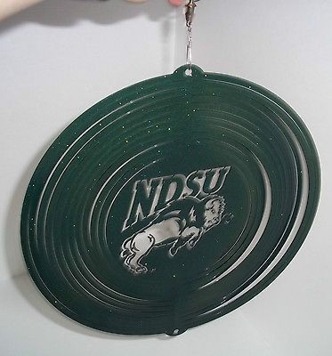 Dark Green NDSU Bison Laser  Cut Wind Spinner  very unique