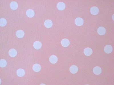 PINK WHITE POLKA DOT OILCLOTH VINYL SEWING FABRIC BTY