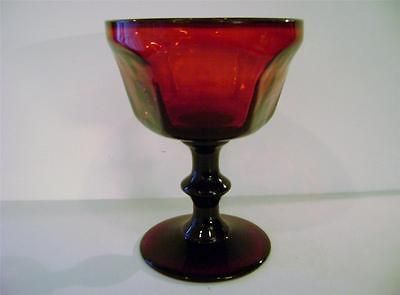 VINTAGE RUBY RED STEMMED SHERBET/DESSER T GLASS 5