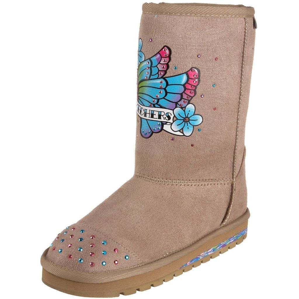 NEW Skechers Twinkle Toes Keepsakes Lovebirds Boots Tan Turquoise SZ