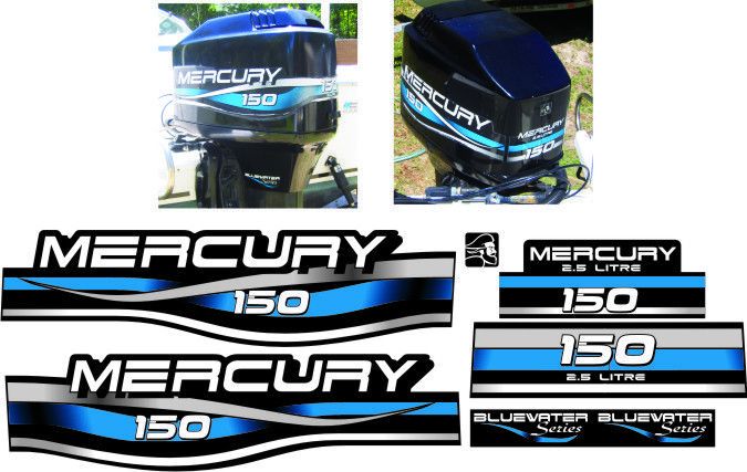 MERCURY 150 efi BLUEWATER DECAL SET 200 125 250