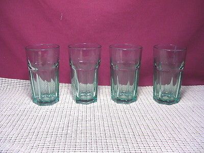 Libbey Crystal Gibraltar Spanish Green Pattern Set of 4 Juice Glasses