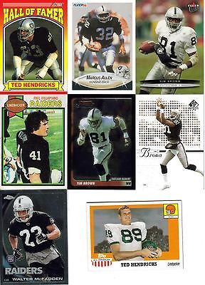 OAKLAND RAIDERS CARD LOT TED HENDRICKS TIM BROWN PHIL VILLAPIANO