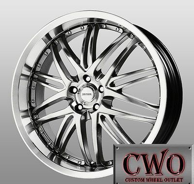 18 Silver Verde Kaos Wheels 5x120 5 Lug BMW 1 3 Series CTS GTO Camaro