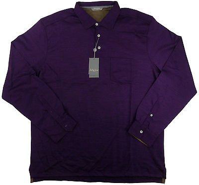 NEW Bobby Jones Trophy Mens L/S Shirt 100% Fine Italian Merino Wool