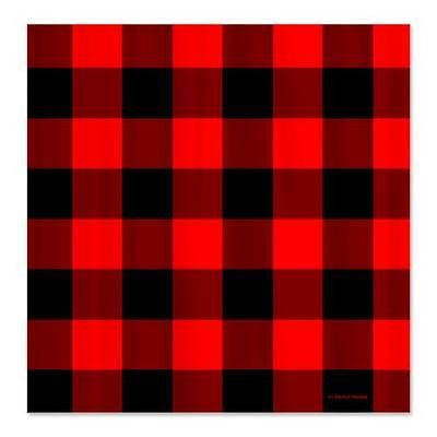 Red and Black Checkered Shower Curtain by C 633847955