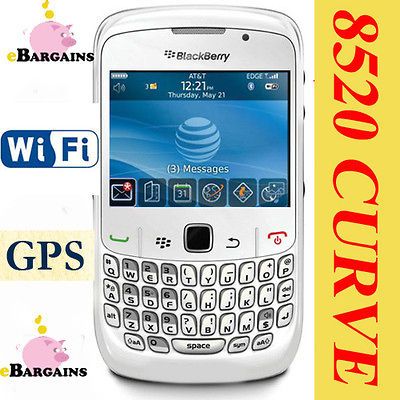 Blackberry 8520 Curve UNLOCKED WHITE Cell Phone AT&T Smartphone Mobile