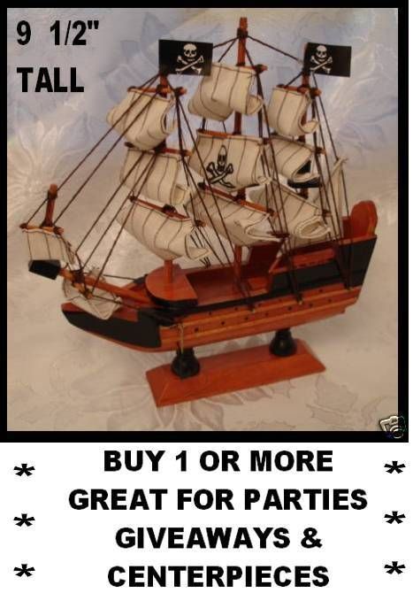 PIRATE SHIP boat MODEL Party Decoration favor REPLICA theme wood with