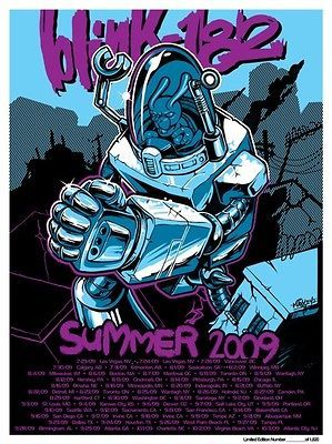 blink 182 Maxxx242 Summer 2009 Limited Edition Concert Tour Poster 646