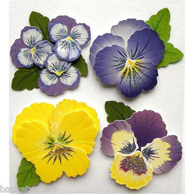 Jolees Boutique PANSIES Stickers 50 20727 flowers floral purple