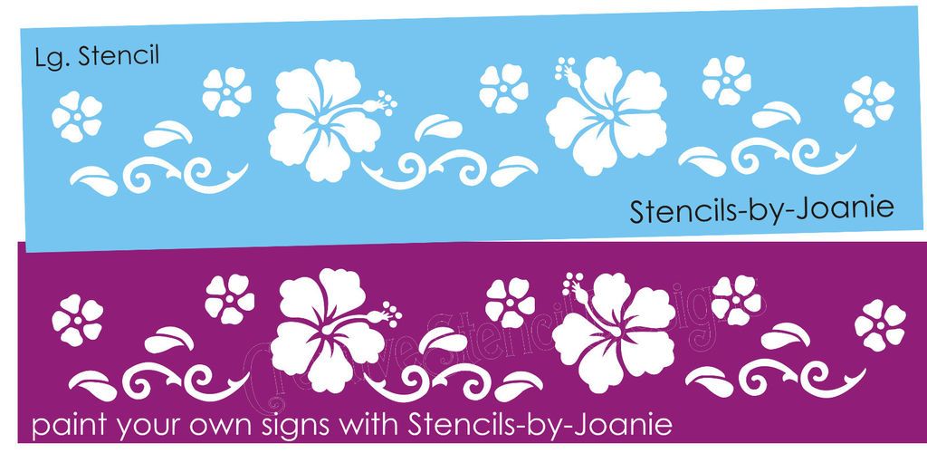 STENCIL Aloha Hawaii Flower Tropical Border Wall Art Home Decor Sign