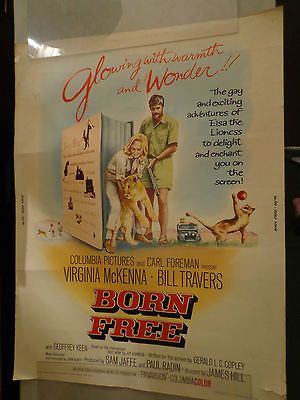 MOVIE POSTER 30 X 40 BORN FREE    Sam Jaffe 1966 rolled