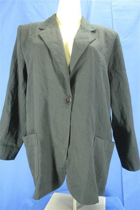 Petite Solid Black Casual Boyfriend Blazer Jacket 10P 10 Petite