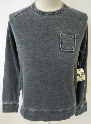 OBEY CLOTHING MENS CREATURE COMFORTS BURNOUT CREWNECK SWEATSHIRT NWT