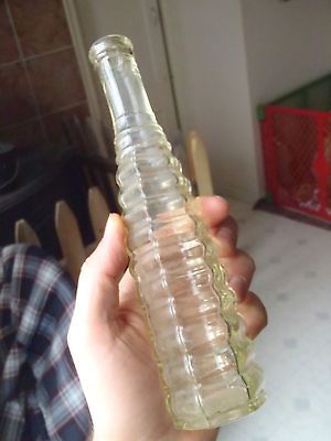 vintage pepper sauce bottle clear 1800s pattern unknown