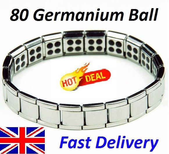 Nano Energy 80 Germanium Stones Balance Bracelet Silver Relax Bio