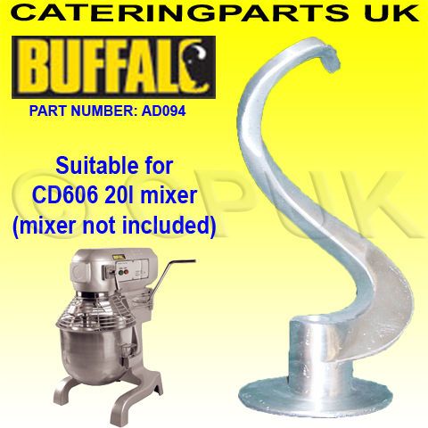 DOUGH HOOK ATTACHMENT FOR BUFFALO CD606 20 LITRE COMMERCIAL MIXER