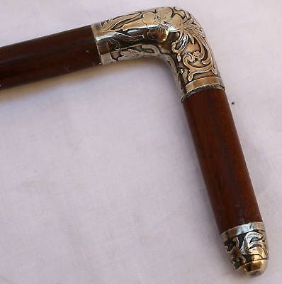 19C FRENCH ART NOUVEAU STERLING WALKING CANE