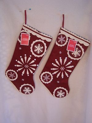 CHRISTMAS STOCKINGS Lined Burgundy Christmas Stockings with