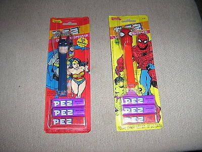 Vintage Spiderman/Batm an pez dispencers