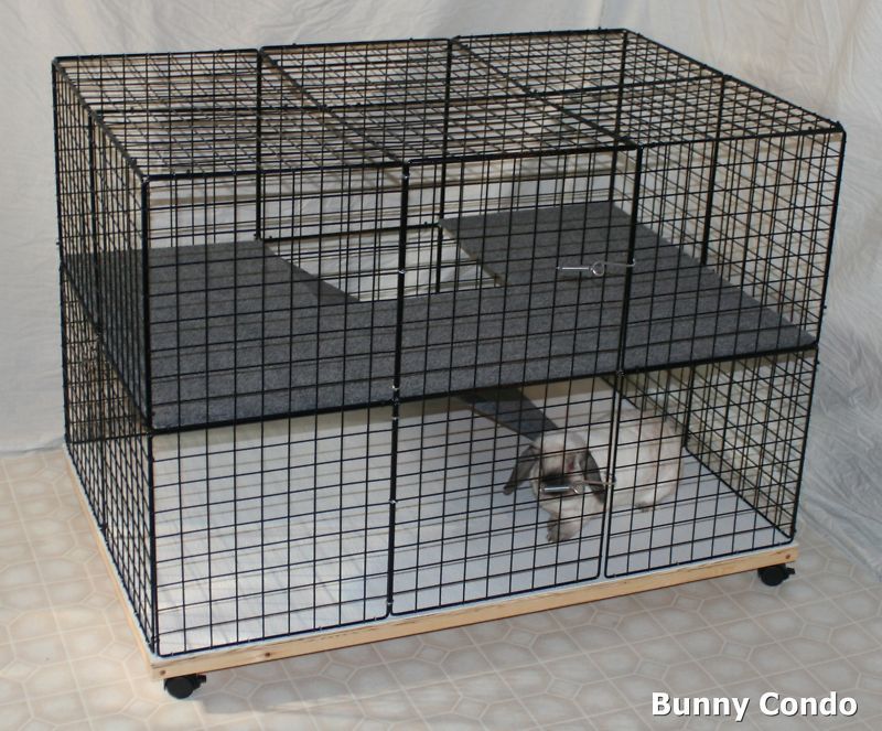 Rabbit cage Indoor BUNNY CONDO, deluxe hutch, pet pen large smooth