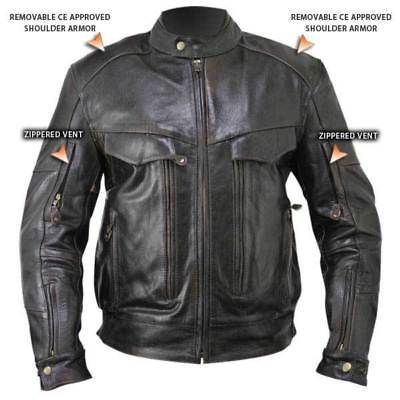 Bandit Buffalo Retro Brown Leather Motorcycle Jacket 5X