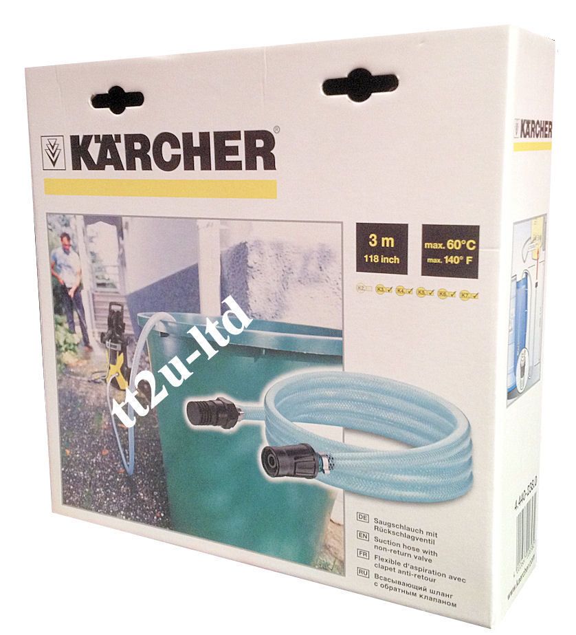 NEW & BOXED KARCHER 3m SUCTION HOSE inc NON RETURN VALVE fits K3 K4 K5