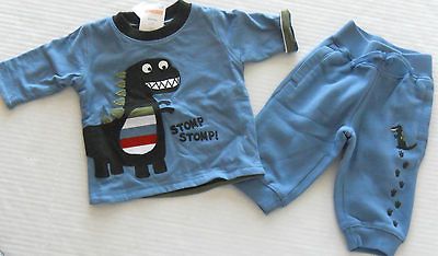 Gymboree Boys Dinosaur Tracker Reversible Shirt & Sweatpants Outfit