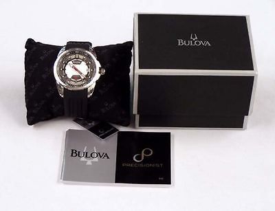 Bulova Precisionist Watch Campton Black Rubber Strap 96B171 NEW