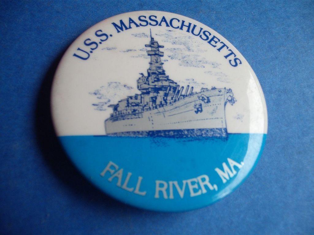 TS FALL RIVER MA LAPEL PIN BACK BUTTON NAVY WAR SHIP BOAT