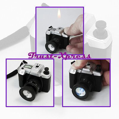 HUMOUR CAMERA SHAPED w/ LED LIGHT CIGAR CIGARETTE PIPE REFILLABLE