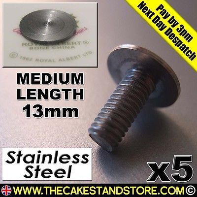 Cake Stand Handle/Rod Bottom Plate Medium Flat Head Bolts (13mm