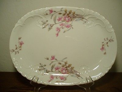 Beatiful Carlsbad China Austria Platter With Pretty Pink Blossoms