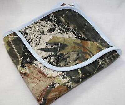 MOSSY OAK CAMO CAMOUFLAGE & BLUE INFANT BABY BLANKET