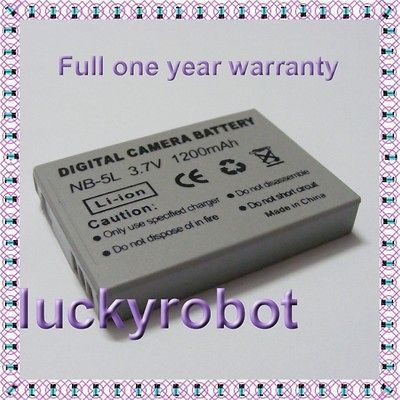 Battery for Canon NB 5L PowerShot SX200 SX210 SX220 SX230 IS IXUS 870