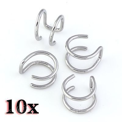 Steel Wrap Ear Cuff Fake Earring Ring Hoop Cartilage Clip On Cool