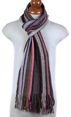 NEW SUPERFINE 100% BABY ALPACA WOOL MENS KNIT SCARF~Art Scarves