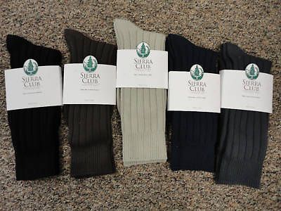 SIERRA CLUB MENS ORGANIC COTTON WEEKEND RIB CREW WINTER OUTDOOR SOCKS