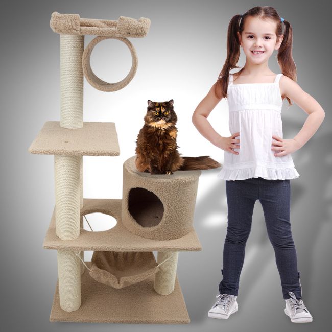 New Cat Tree 47 Level Condo Furniture Scratching Post Pet House Brown