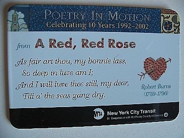 COLLECTIBLE METROCARD HOLDER MINT CONDITION POETRY IN MOTION A RED RED