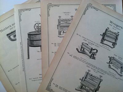 Antique 1890s Bissell Carpet Sweepers Washing Machines Catalog Sheets