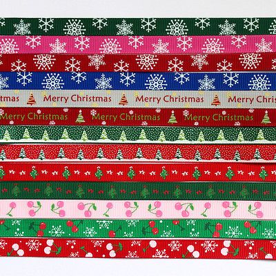 5yards 10yards 3/8 Christmas Gift Wrap Grosgrain Ribbon 