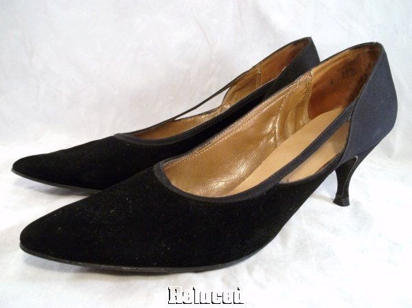 1950s Vintage Galaxies Black Pumps Womens Sz. 8 AAA