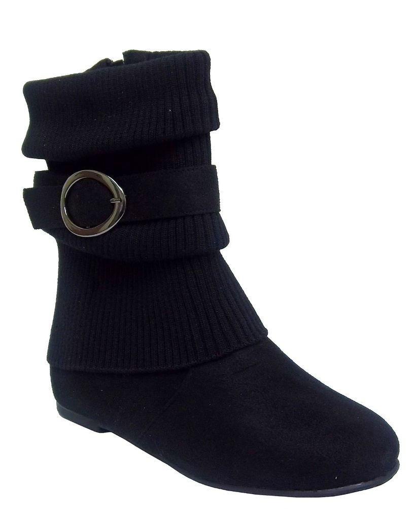 Top Moda HOUSE 43 Womens Black Mid Calf Side Zip Winter Fashion Boot