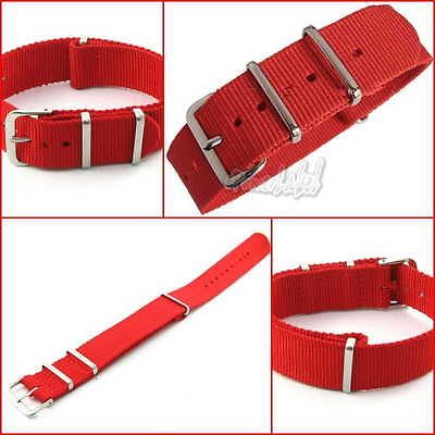 HOT Red Nylon 20mm Watch Band Strap James Bond Fit Seiko,Casio