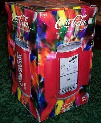 1997 COCA COLA RADIO CASSETTE PLAYER BY AKURA MODEL C303 NEW IN BOX