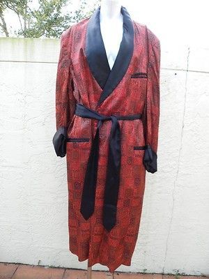 GORGEOUS 50S ROCKABILY SILK SATEEN MENS HUGH HEFNER STATE O MAINE