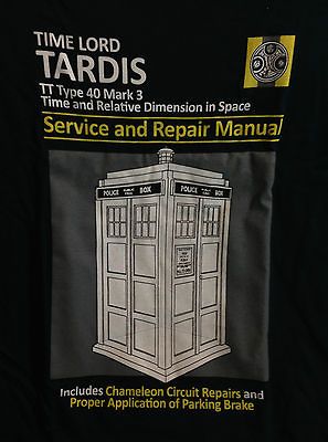 Doctor Who Tardis Service Repair Manual Satire Parody RIPT Men Shirt